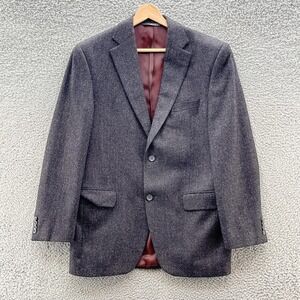 Jack Victor Blazer Mens 39R Gray Wool Speckled Tweed 2 Button Classic Sport Coat